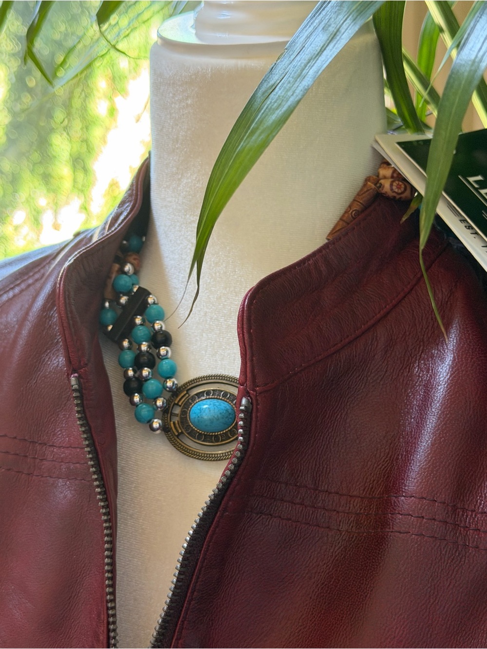 NWT 100% GENUINE LAMB NAPPA LEATHER Brick Lane Burgundy Red Moto Biker Jacket Sm - Picture 3 of 15